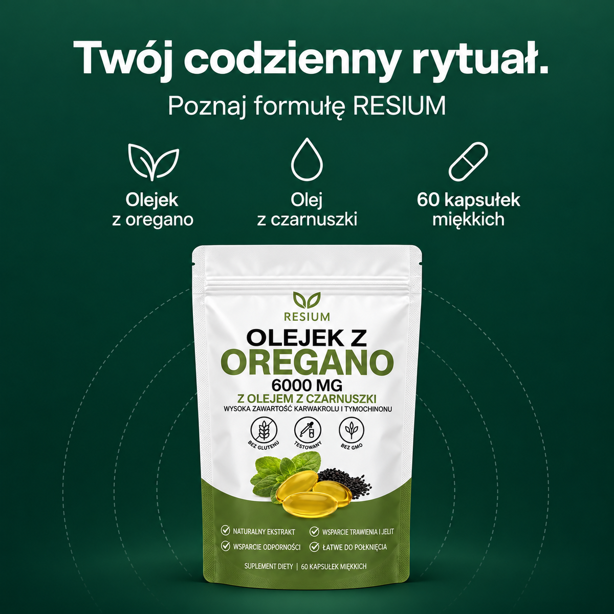 RESIUM Olejek z oregano, kapsułki